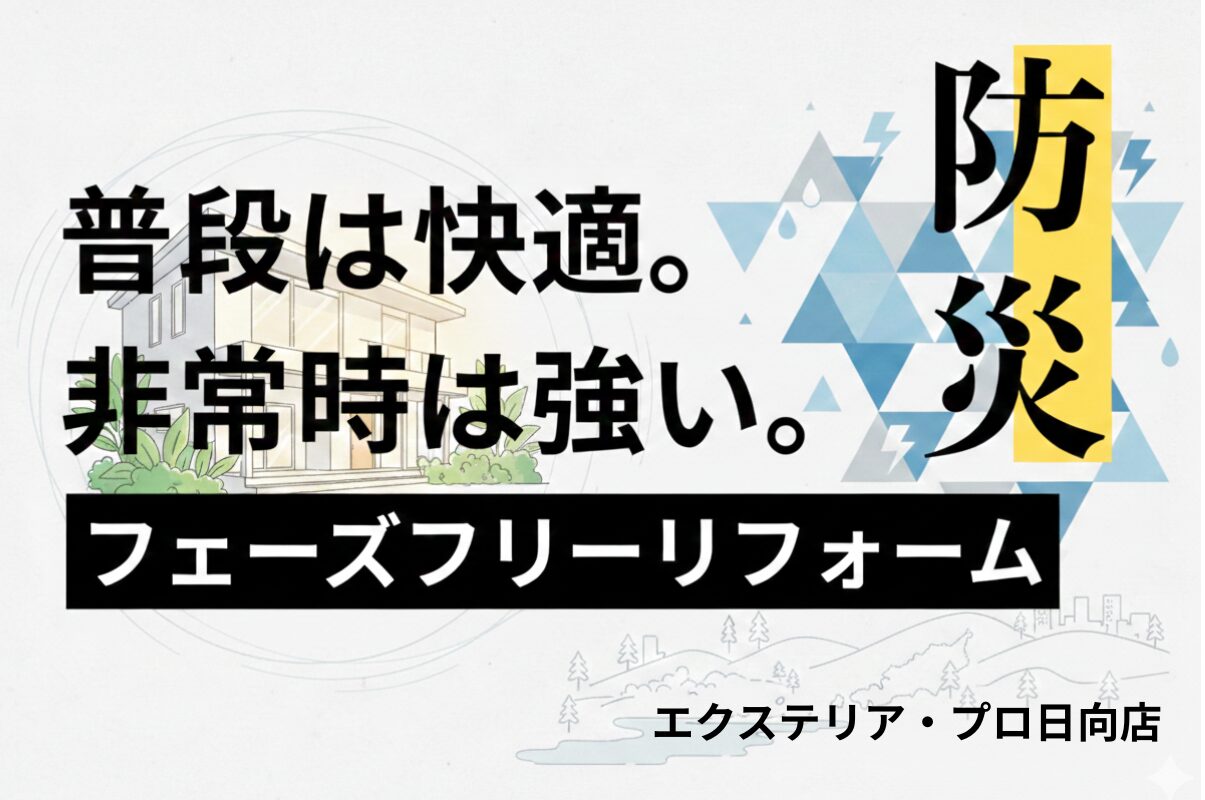 地震対策、災害対策、減災、フェーズフリー、日向市、延岡市、住宅